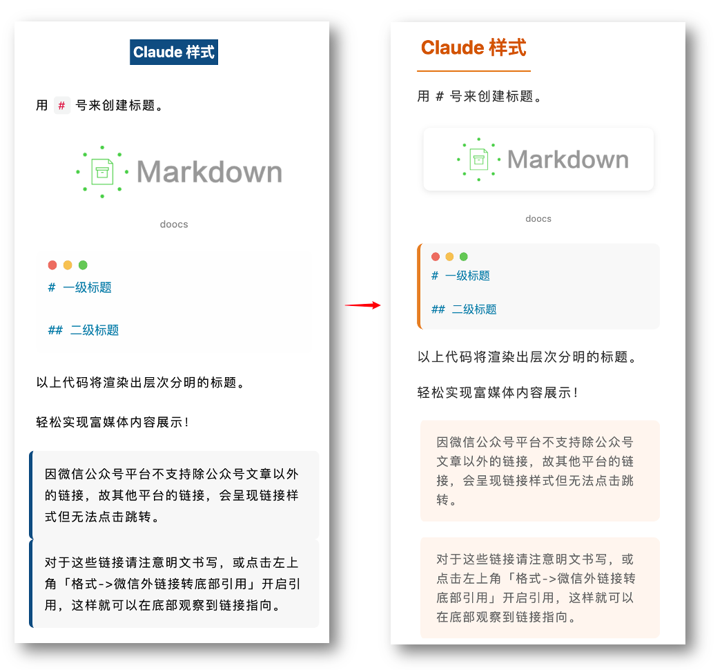 左:原样式, 右:豆包1.6优化样式