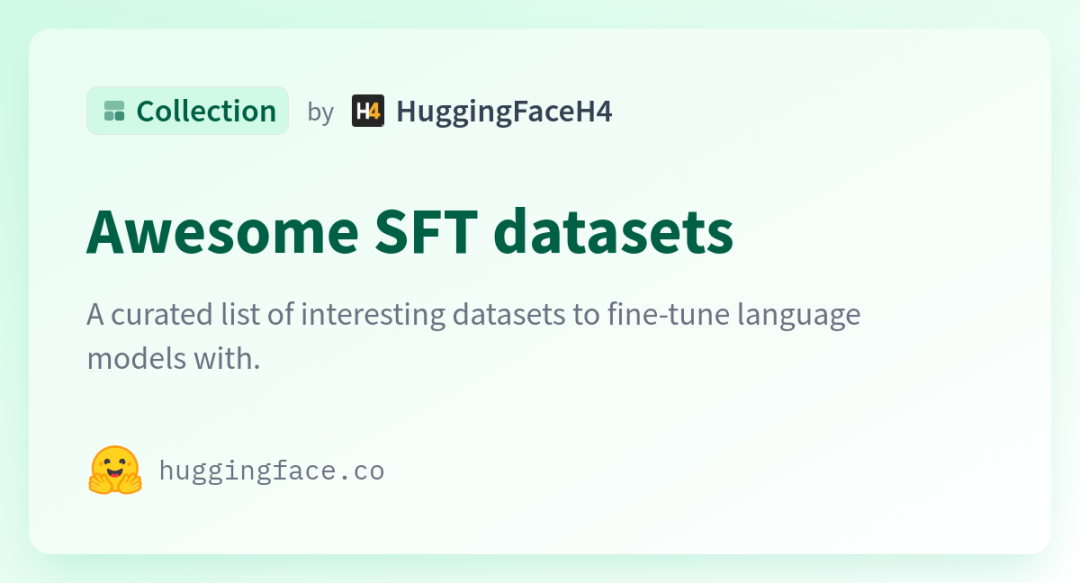 Awesome SFT datasets - a HuggingFaceH4 Collection